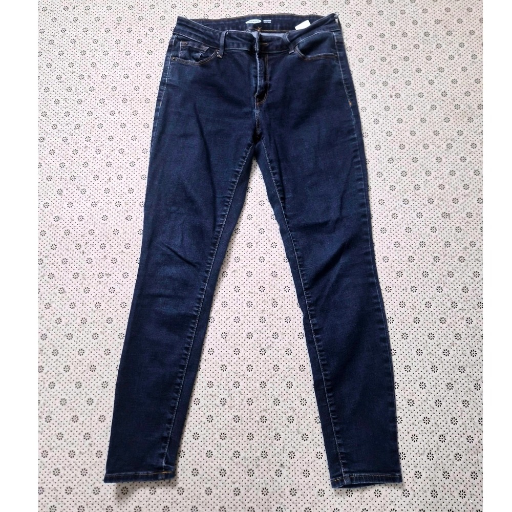Old Navy Rockstar Super Skinny Dark Wash Denim Jeans Womens 6 Short Mid Rise